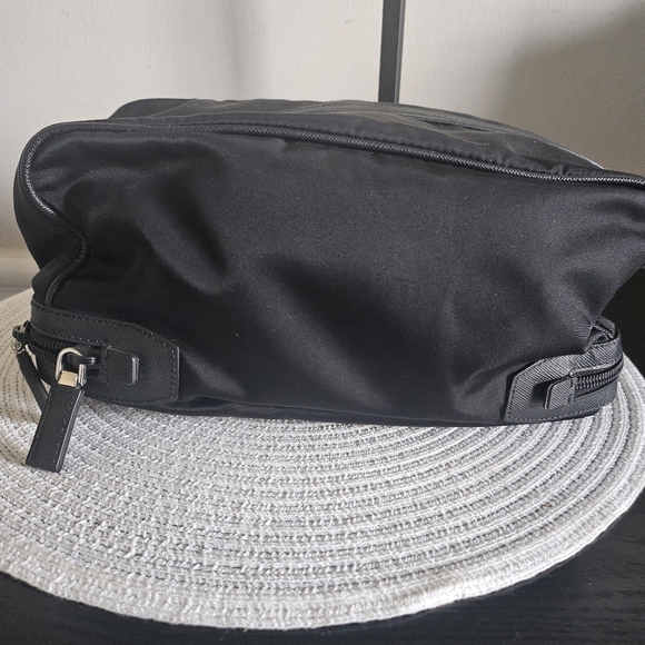 Prada Black Nylon Toiletry Bag with Logo Plaque - Picture 2 of 16